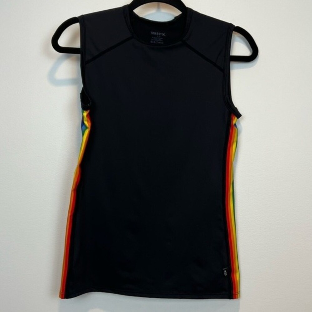 TomboyX | Black w/ Pride Stripes swim tank XS